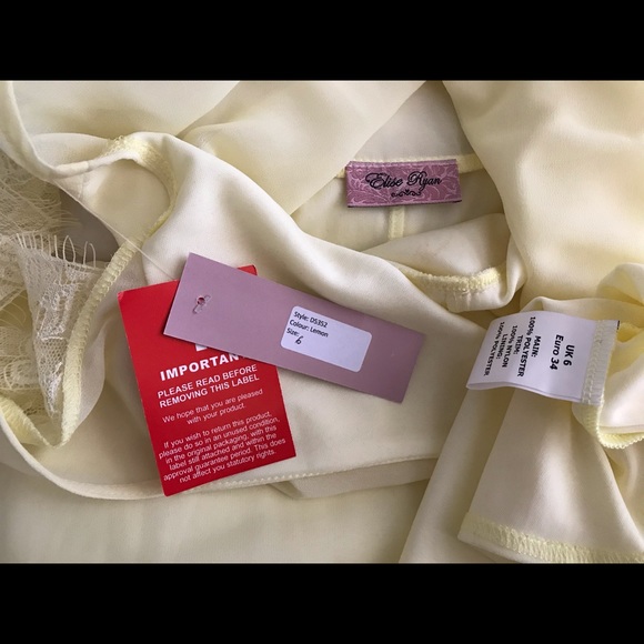 NWT ASOS Elise Ryan Yellow Lace Skater Dress Sz 2 - Picture 7 of 7